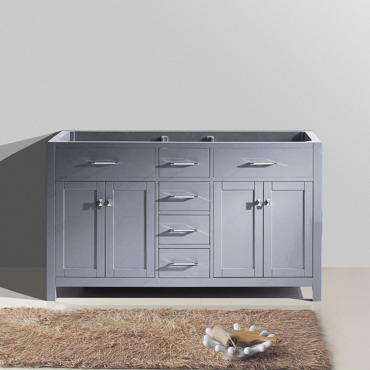MD-2060-CAB-GR Gray Caroline 60" Double Cabinet Only