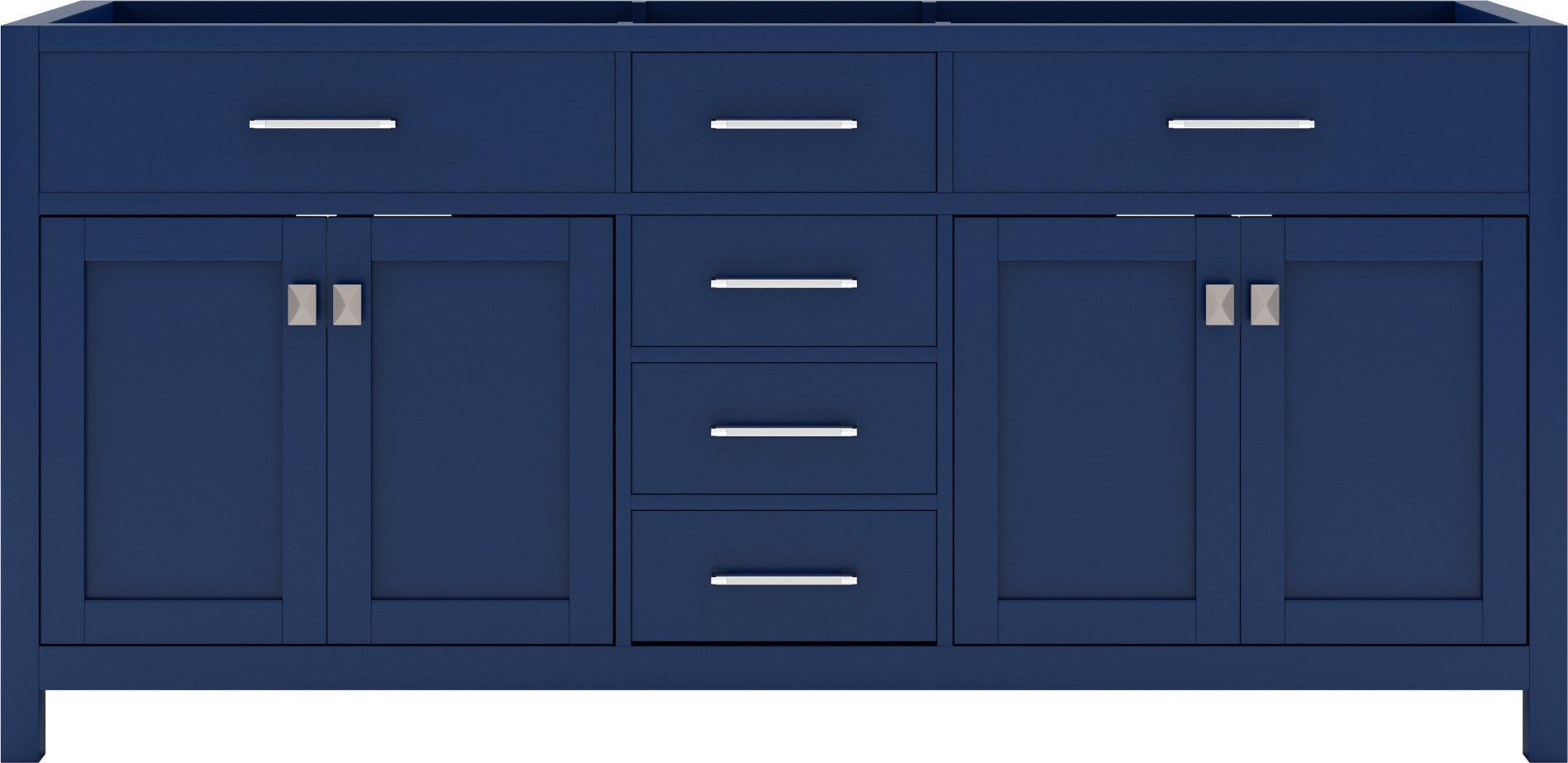 MD-2072-CAB-FB Blue Caroline 72" Double Cabinet Only