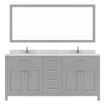 Caroline 72" Double Bath Vanity Set with Cultured Marble Quartz Top & Oval Centered Basin