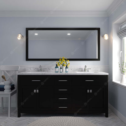 Caroline 72" Double Bath Vanity Set with Cultured Marble Quartz Top & Oval Centered Basin