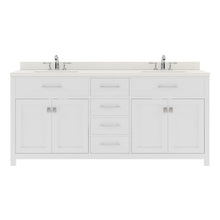 Load image into Gallery viewer, MD-2072-DWQRO-WH White Caroline 72&quot; Double Bath Vanity Set with Dazzle White Quartz Top &amp; Oval Double Centered Basin