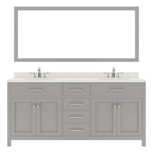 Load image into Gallery viewer, MD-2072-DWQSQ-CG Cashmere Gray Caroline 72&quot; Double Bath Vanity Set with Dazzle White Quartz Top &amp; Rectangular Centered Basin, Mirror