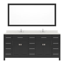 Load image into Gallery viewer, MD-2172-DWQRO-ES Espresso Caroline Parkway 72&quot; Double Bath Vanity Set with Dazzle White Quartz Top &amp; Oval Double Centered Basin, Mirror