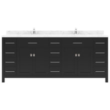 Load image into Gallery viewer, MD-2178-CMSQ-ES espresso Caroline Parkway 78&quot; Double Bath Vanity Set with Cultured Marble Quartz Top &amp; Rectangular Centered Basin