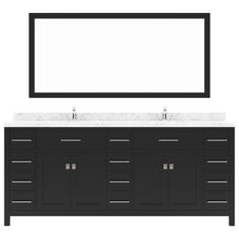 Load image into Gallery viewer, MD-2178-CMSQ-ES espresso Caroline Parkway 78&quot; Double Bath Vanity Set with Cultured Marble Quartz Top &amp; Rectangular Centered Basin, Mirror