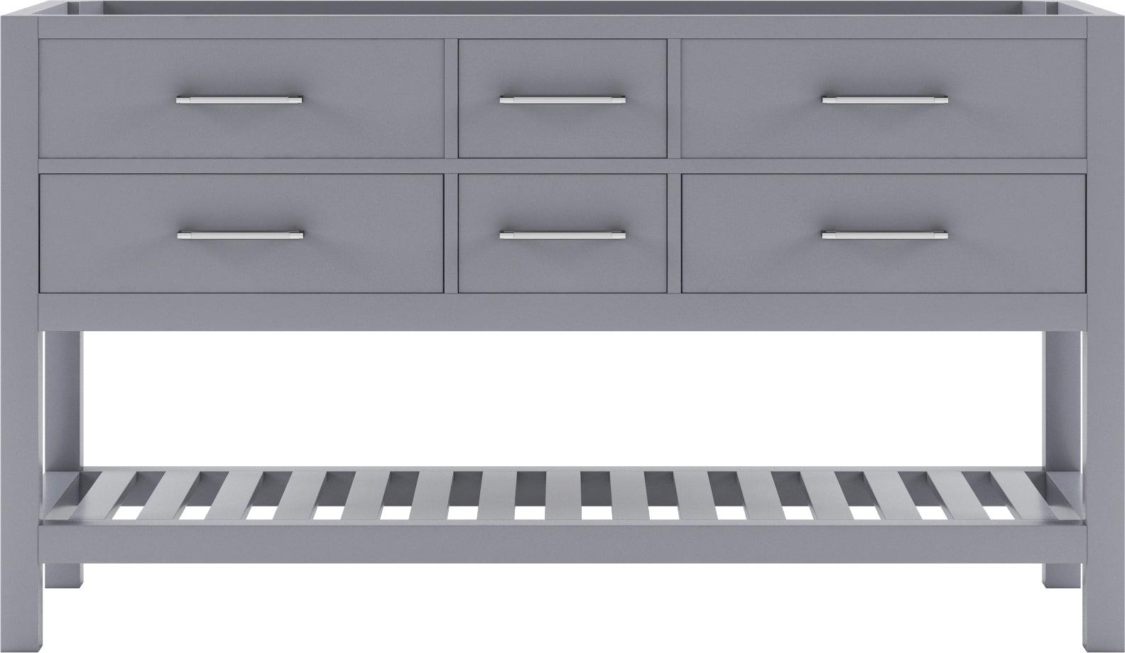 MD-2260-CAB-GR Gray Caroline Estate 60" Double Cabinet Only