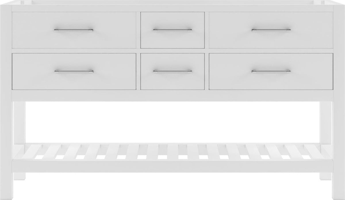 MD-2260-CAB-WH White Caroline Estate 60" Double Cabinet Only