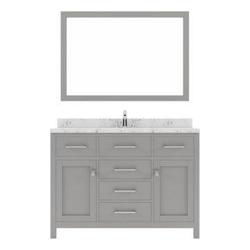 Caroline 48" Single Bath Vanity Set with Cultured Marble Quartz Top & Rectangular Centered Basin
