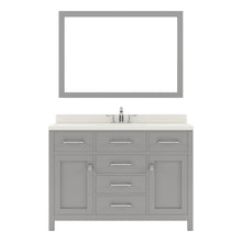 Load image into Gallery viewer, MS-2048-DWQRO-CG Cashmere Gray Caroline 48&quot; Single Bath Vanity Set with Dazzle White Quartz Top &amp; Oval Centered Basin, Mirror