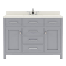 Load image into Gallery viewer, MS-2048-DWQRO-GR Gray Caroline 48&quot; Single Bath Vanity Set with Dazzle White Quartz Top &amp; Oval Centered Basin