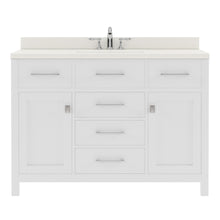 Load image into Gallery viewer, MS-2048-DWQRO-WH White Caroline 48&quot; Single Bath Vanity Set with Dazzle White Quartz Top &amp; Oval Centered Basin