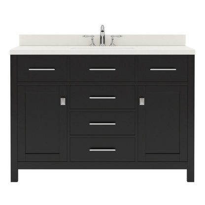 MS-2048-DWQSQ-ES  Espresso 48" Single Bath Vanity, White Quartz Top, Rectangular Basin