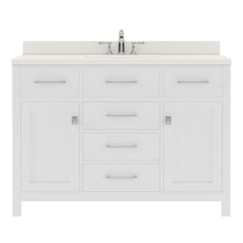 Load image into Gallery viewer, MS-2048-DWQSQ-WH White 48&quot; Single Bath Vanity, White Quartz Top, Rectangular Basin