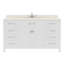 Load image into Gallery viewer, MS-2060-DWQRO-WH White Caroline 60&quot; Single Bath Vanity Set with Dazzle White Quartz Top &amp; Oval Centered Basin