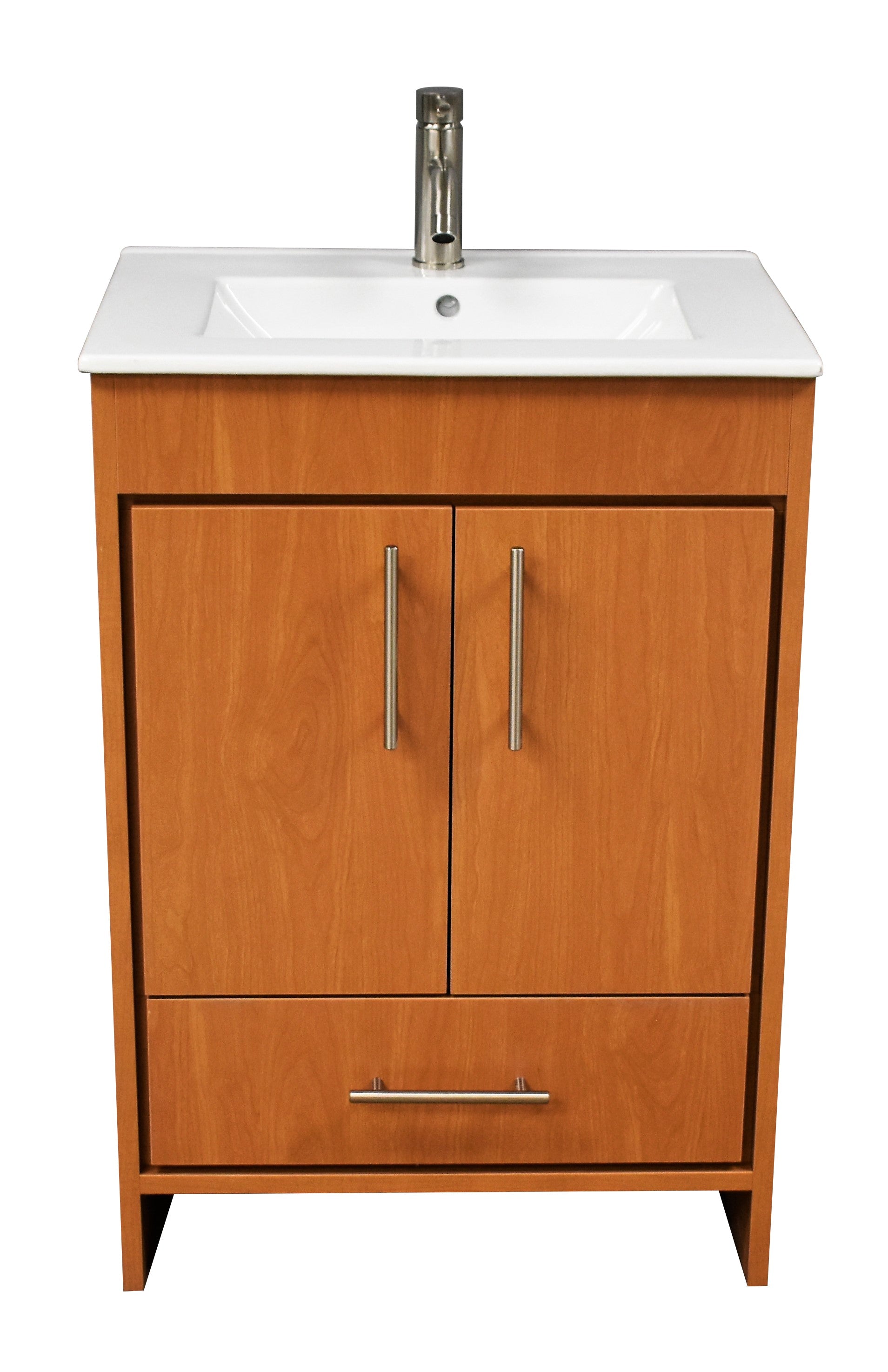 Volpa USA Pacific 24" Modern Honey Maple Bathroom Vanity MTD-3124HM-14 NOBCGD