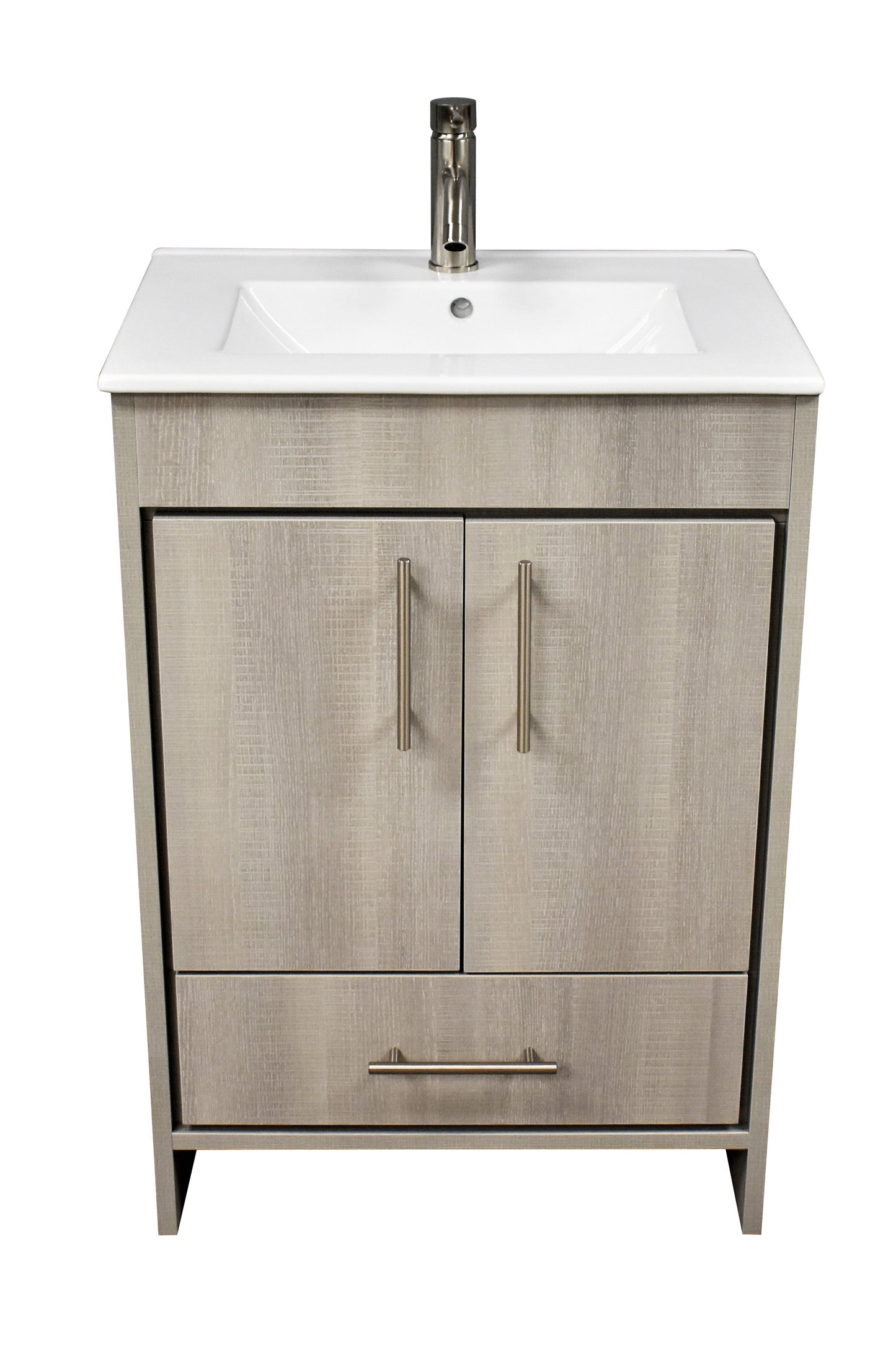 Volpa USA Pacific 24" Modern Soft Weathered Grey Bathroom Vanity MTD-3124WG-14 FNB