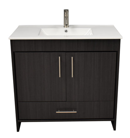 Volpa USA Pacific 36" Black ASH Bath Vanity MTD-3136BAFront-No-Background