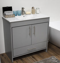 Load image into Gallery viewer, Pacific 36&quot; vanity Grey MTD-3136G-14 angle closed staged