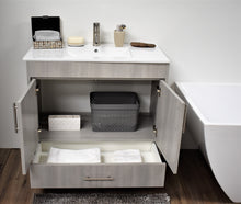 Load image into Gallery viewer, Volpa USA Pacific 36&quot; Bath Vanity Weathered Grey   MTD-3136WG-14_frontopenstaged