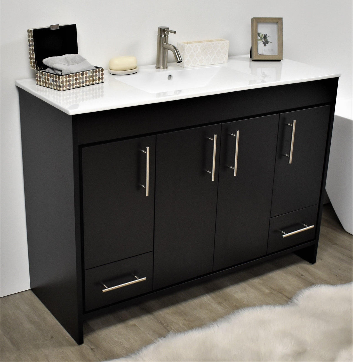 Pacific 48" Black Vanity MTD-3148BK-14anglestaged