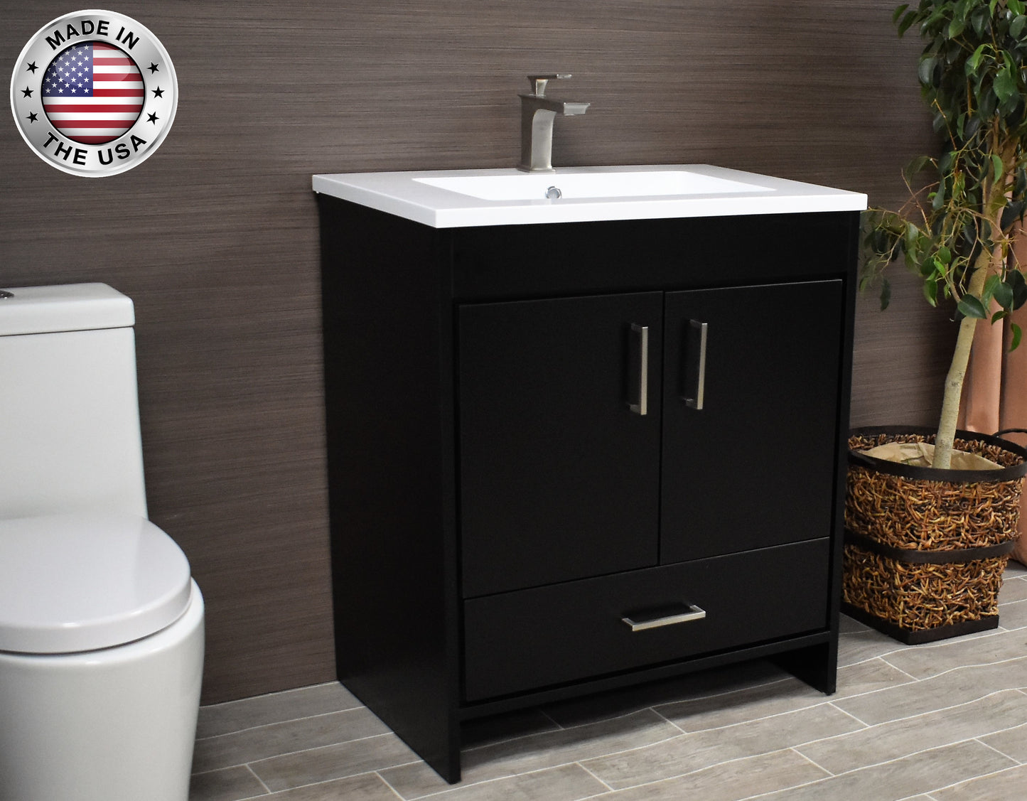 Rio 24" Vanity Black MTD-324BK-3angle