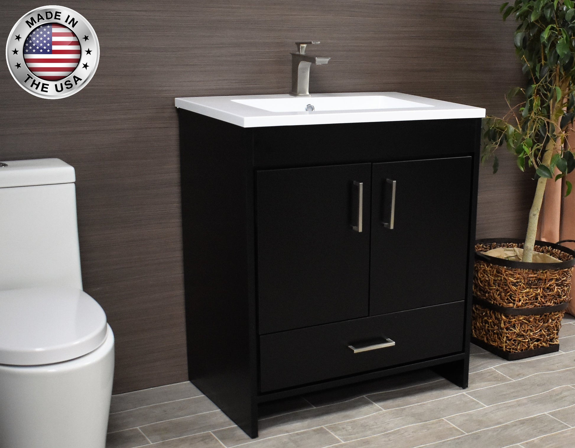 Rio 24" Vanity Black MTD-324BK-3angle