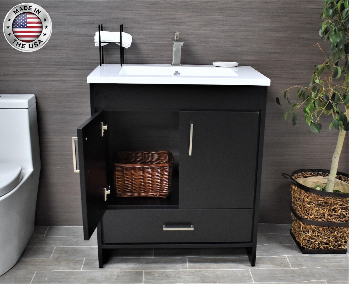 Rio 24" Vanity Black MTD-324BK-3frontopenstaged2