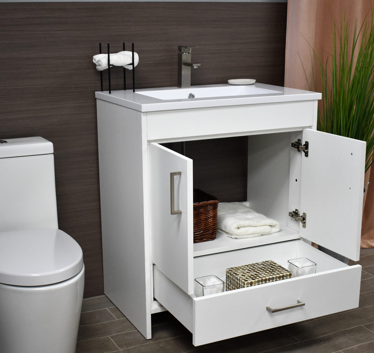 Rio 24" Vanity White MTD-324W-3angleopenstaged