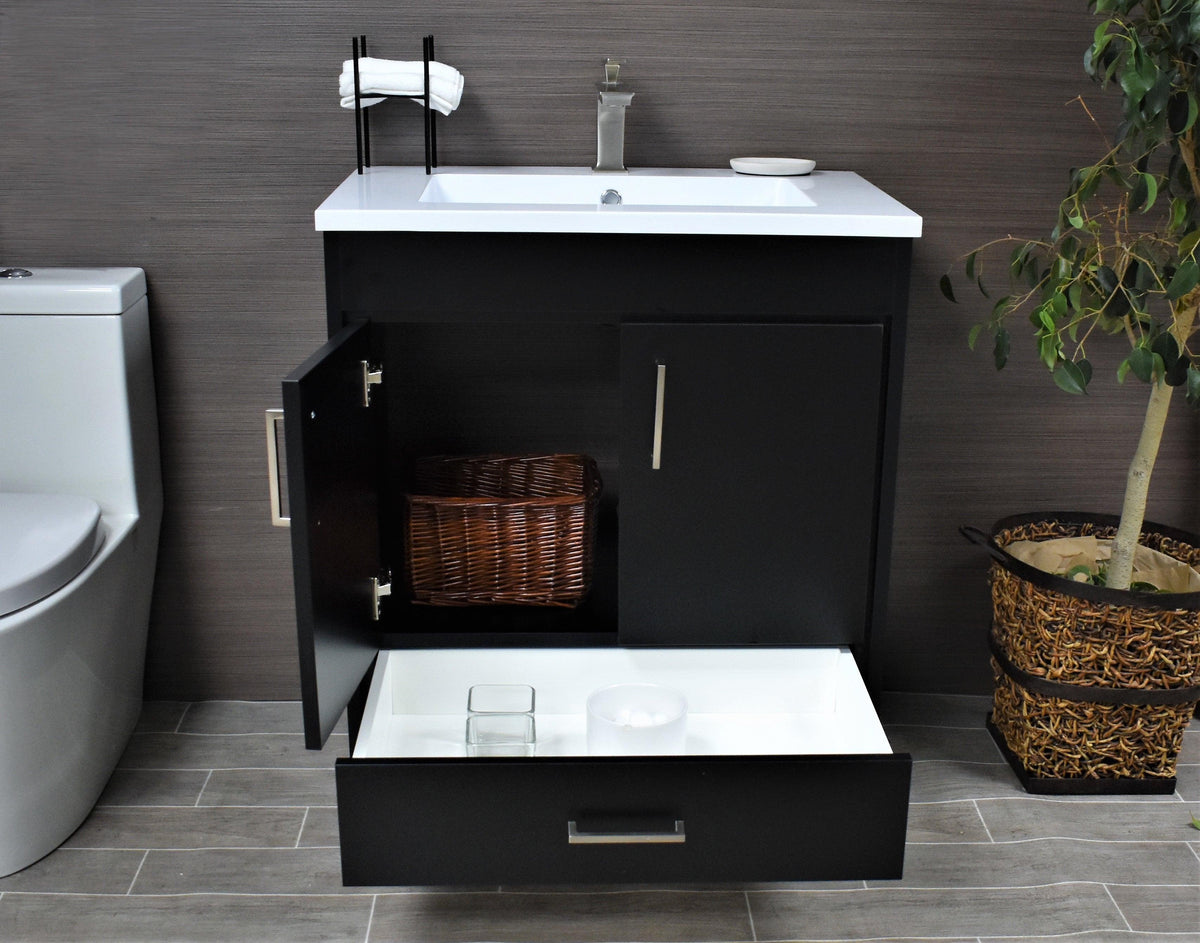 Rio 30" Black Vanity MTD-330BK-3frontopenstaged