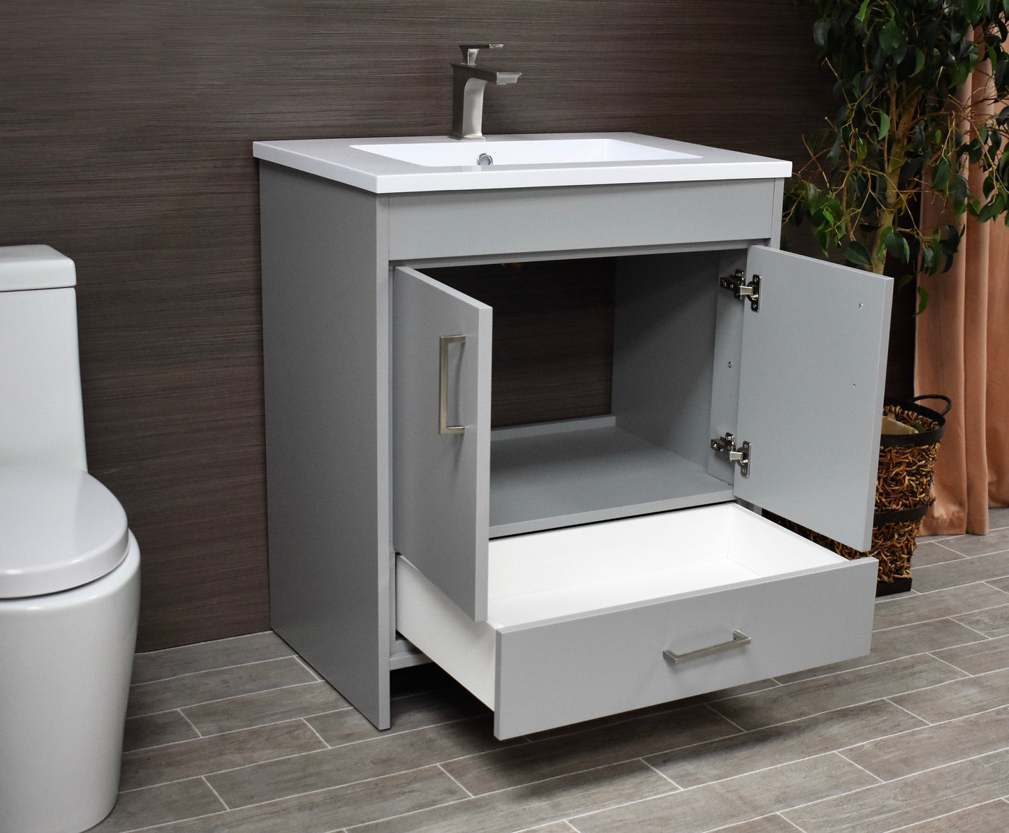 Rio 30" Grey Vanity MTD-330G-3angleopen