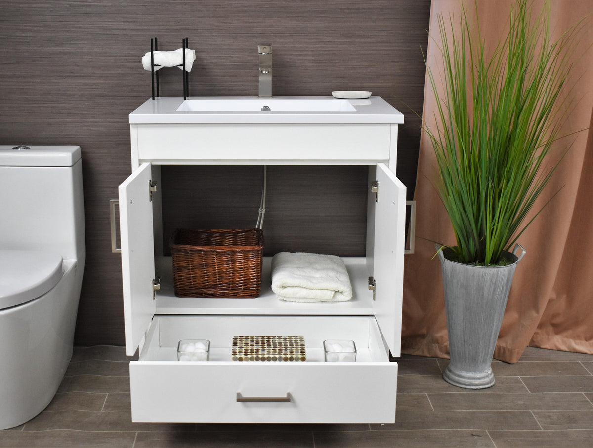 Rio 30" White Vanity MTD-330W-3frontopenstaged