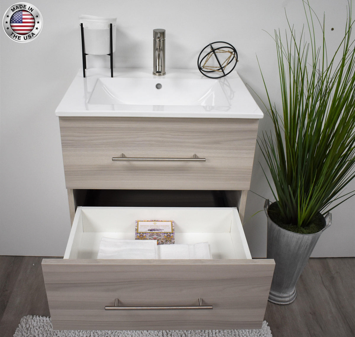 Napa 24" ash grey vanity MTD-3324AG-11openstagedMIU