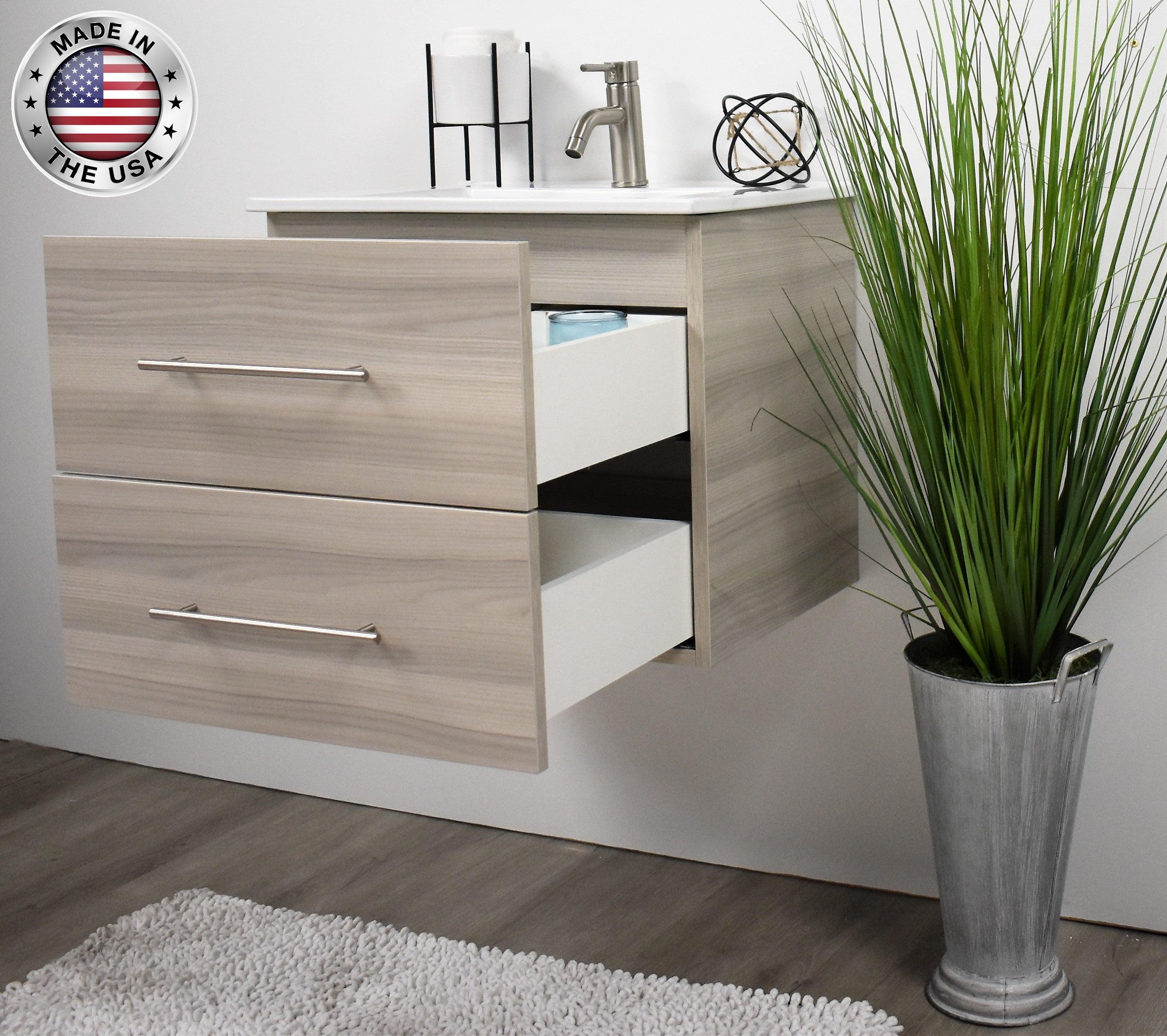 Volpa USA Napa 24" Modern Wall-Mounted Bath Vanity MTD-3324-1