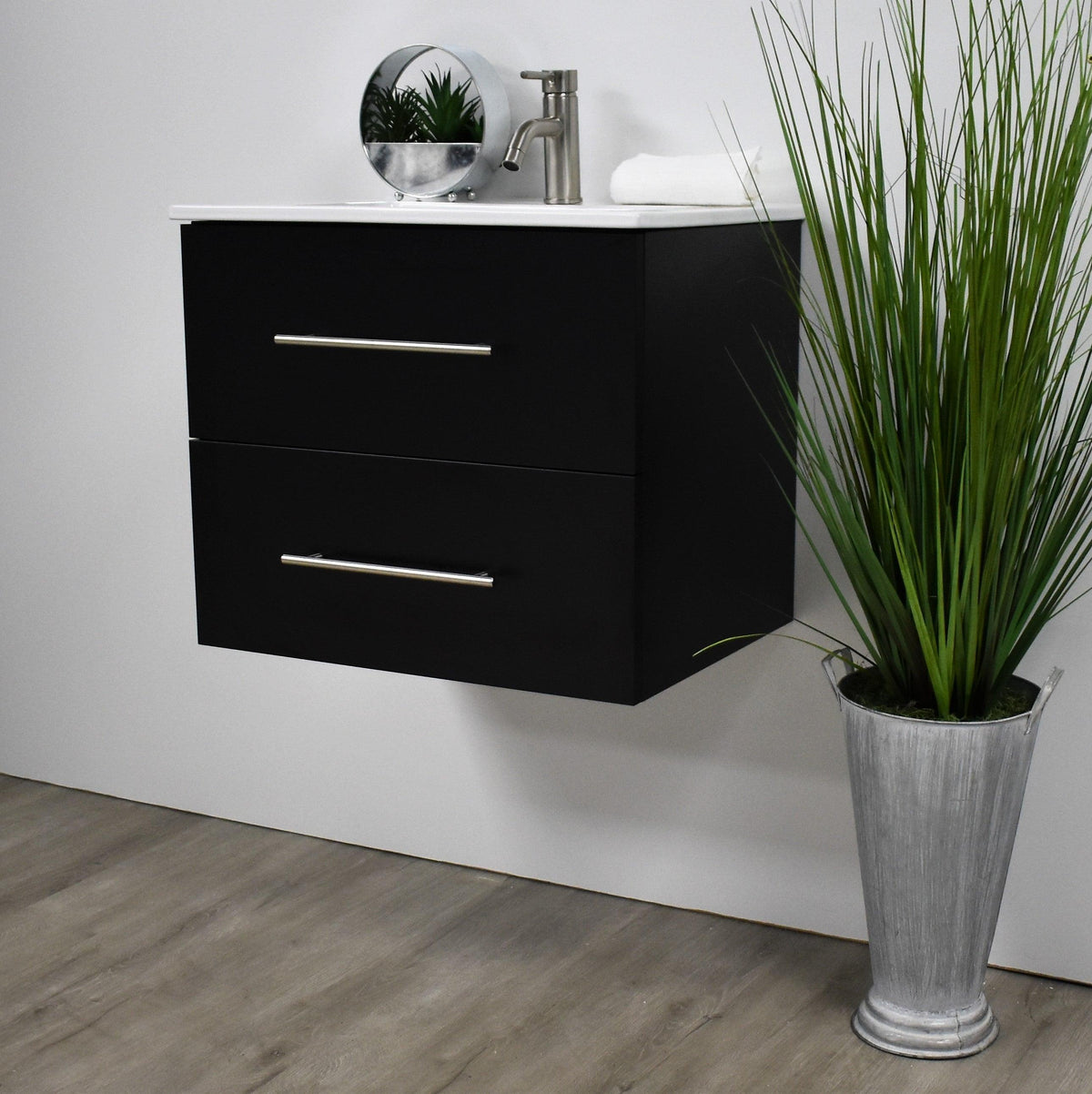 Napa 24" black vanity MTD-3324BK-1anglestaged