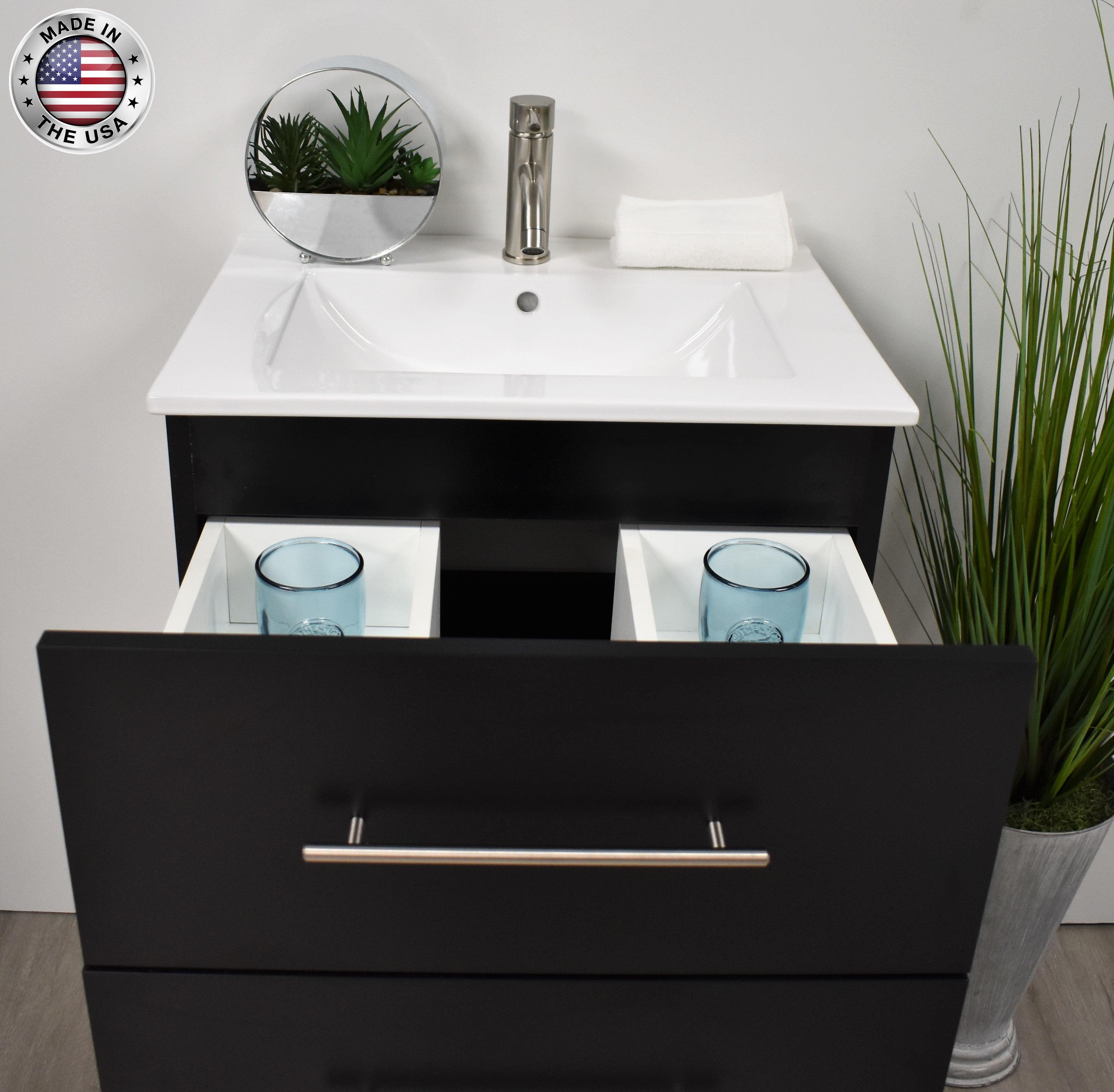 Volpa USA Napa 24" Modern Wall-Mounted Bath Vanity MTD-3324-1