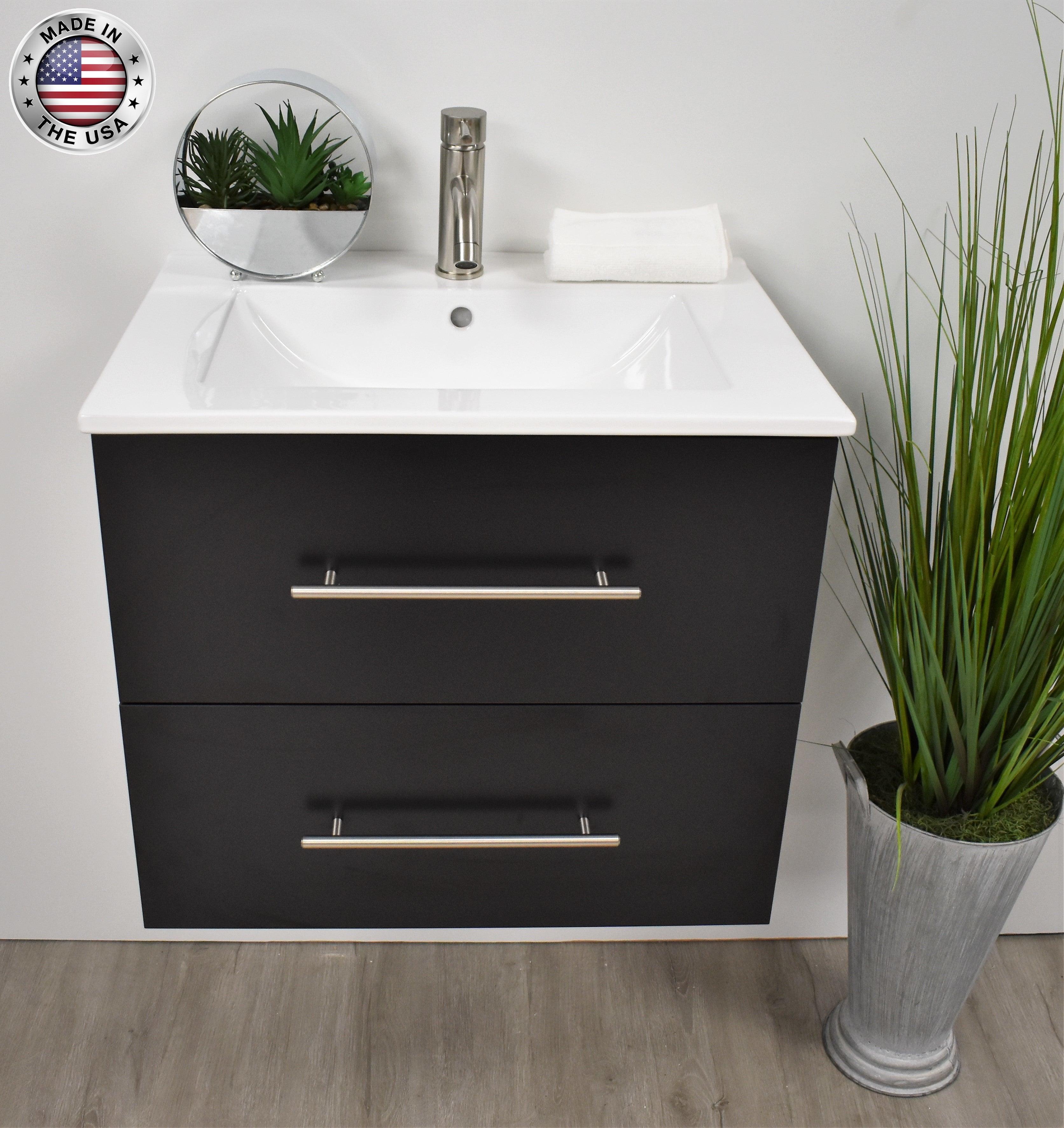 Napa 24" black vanity MTD-3324BK-1topstagedMIU