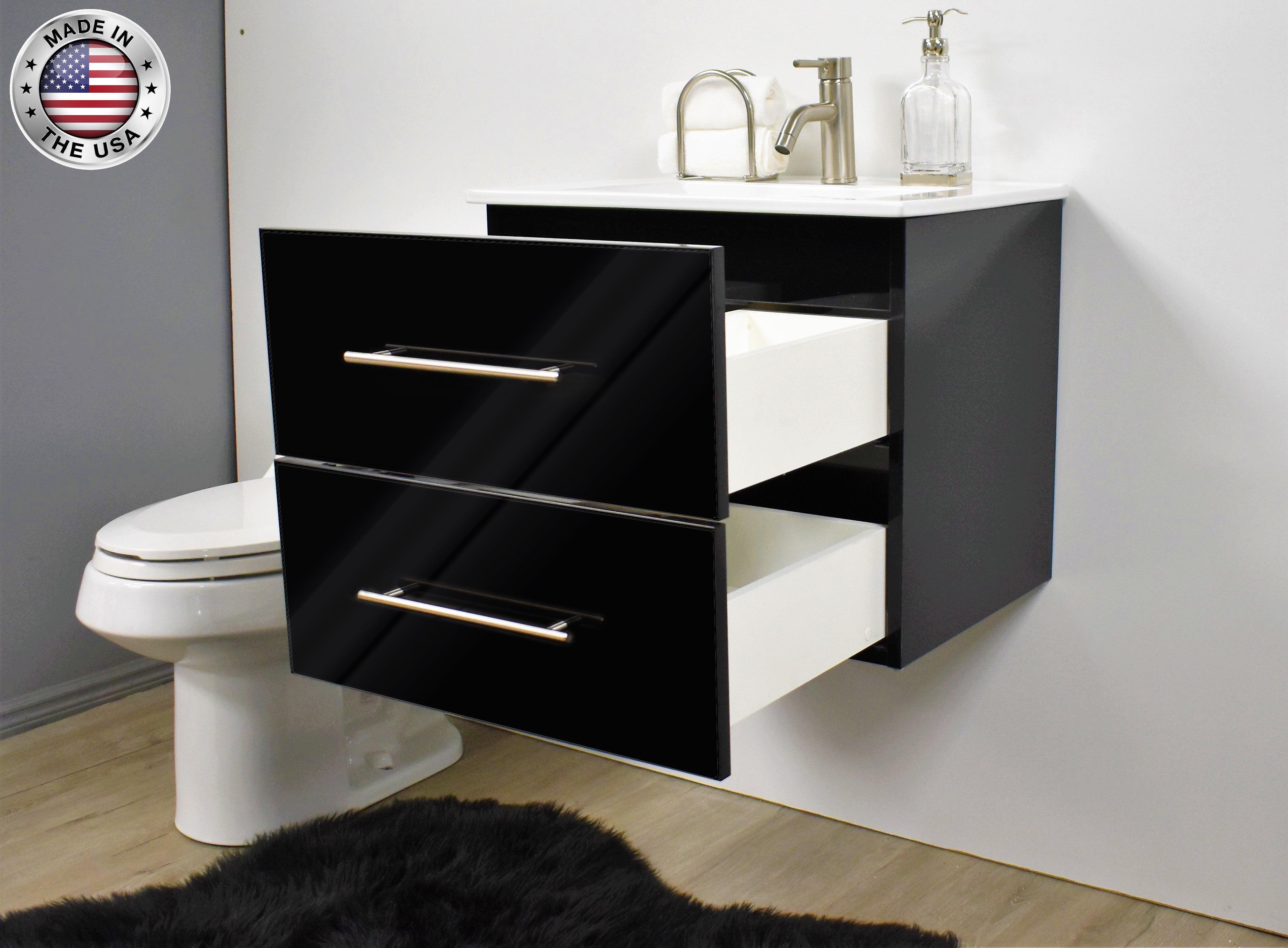 Napa 24" glossy black vanity MTD-3324GB-1anglebothopenMIU