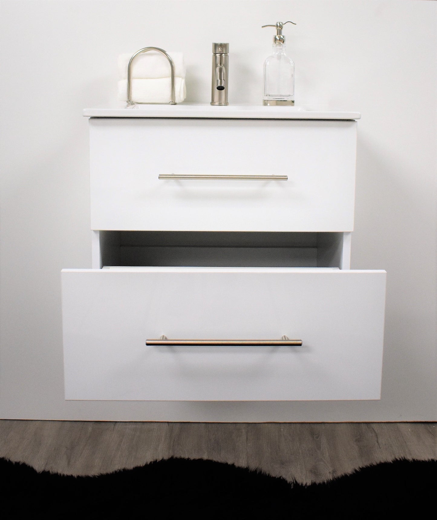 Napa 24" glossy white vanity MTD-3324GW-1FrontBottomDrawer