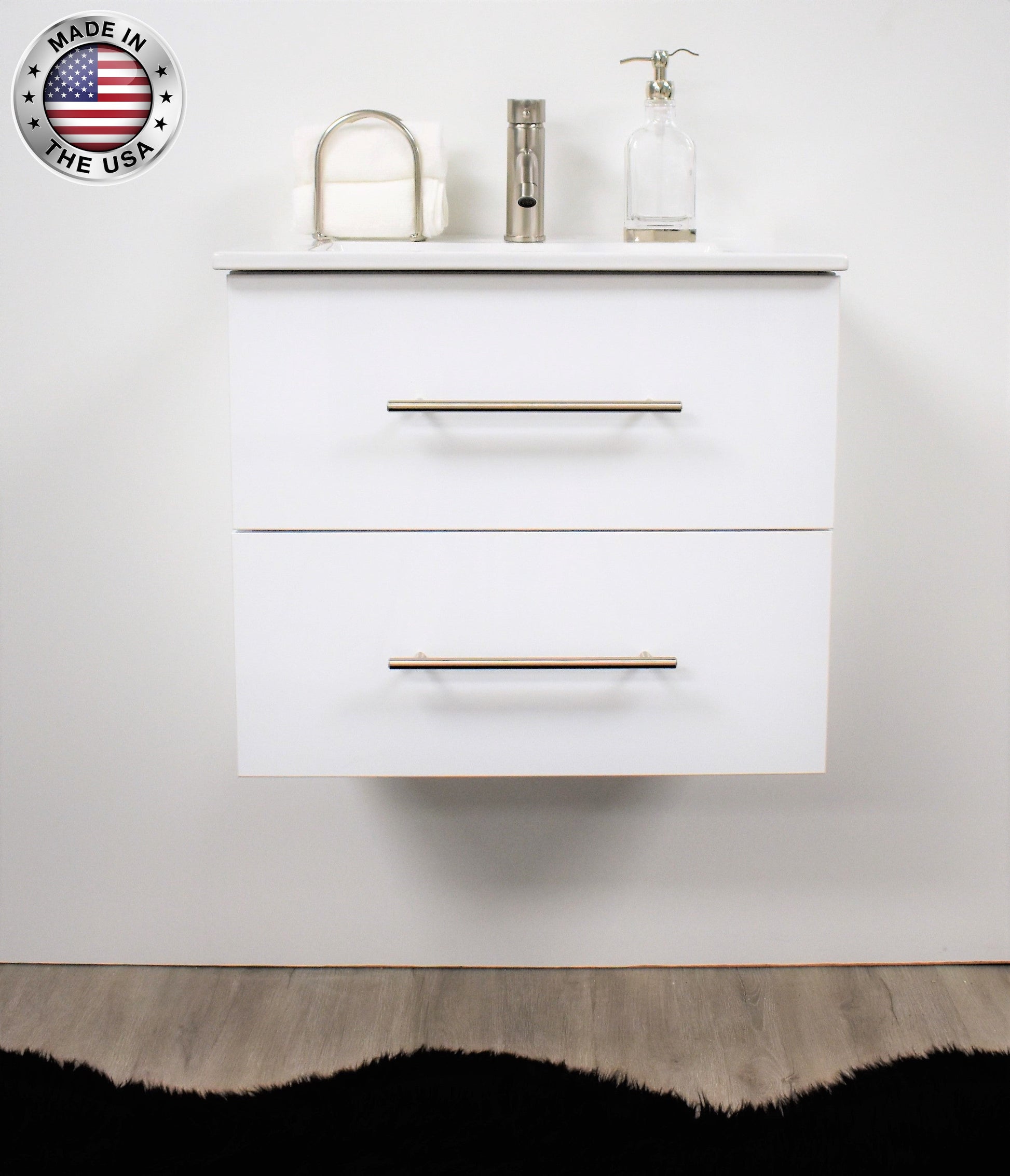 Napa 24" glossy white vanity MTD-3324GW-1FrontMIU