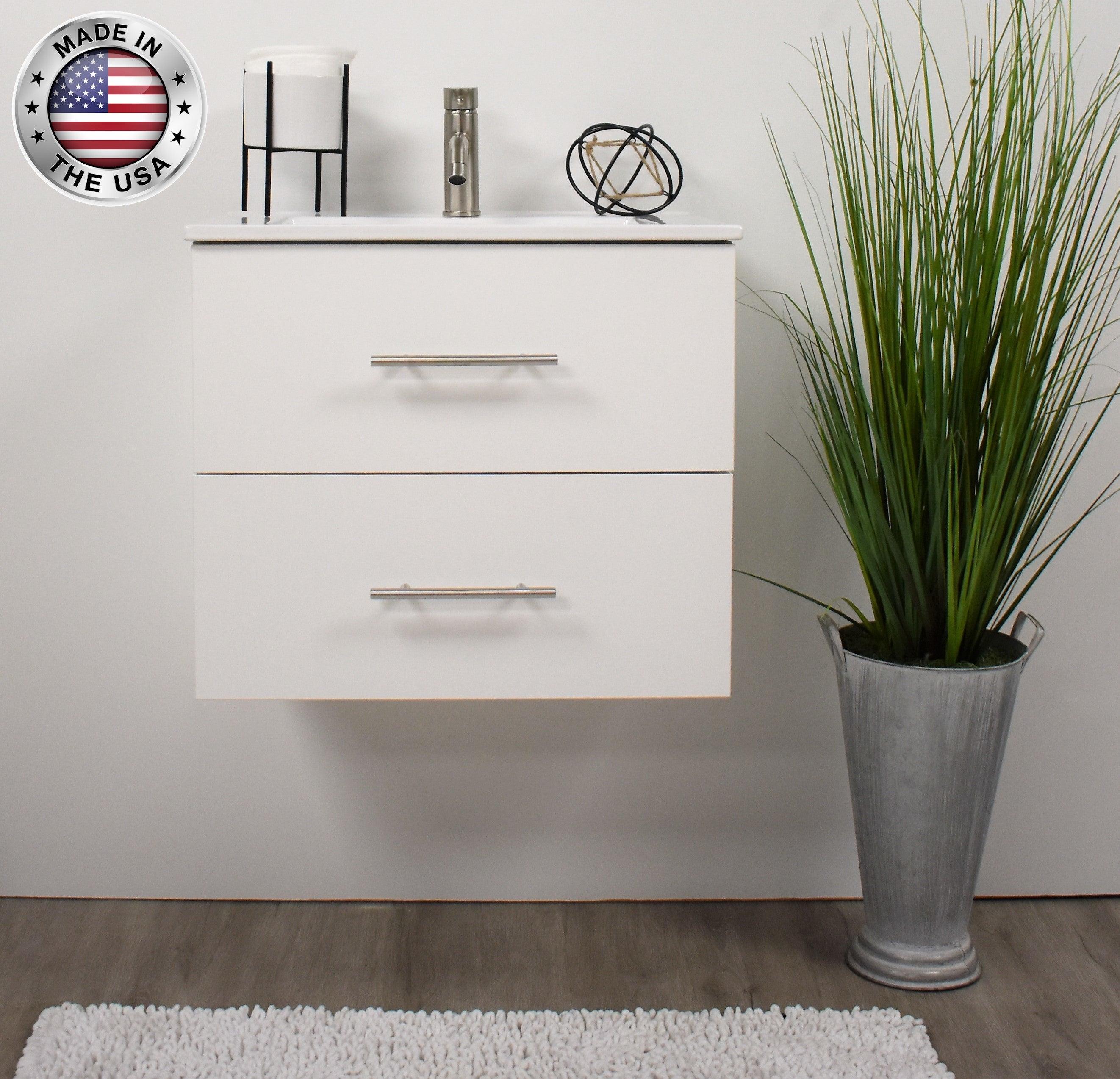 Napa 24" white vanity MTD-3324W-1FrontStaged2MIU