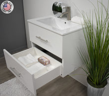 Load image into Gallery viewer, Napa 24&quot; white vanity MTD-3324W-1angleoneopenMIU