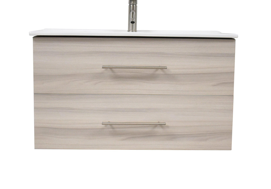 Volpa USA Napa 36" Modern Wall-Mounted Floating Bathroom Vanity Ash Gray MTD-3336AG-1