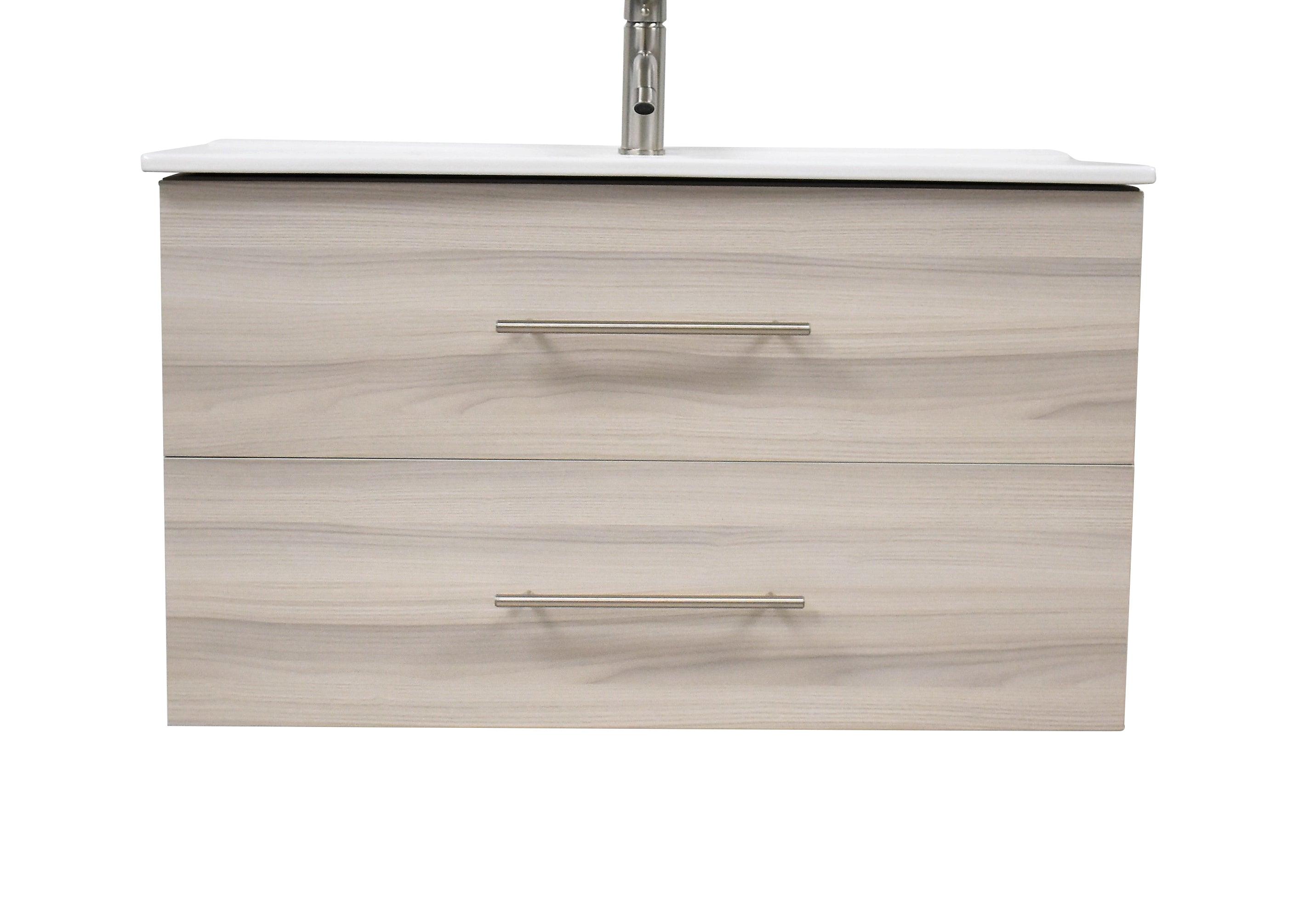 Volpa USA Napa 36" Modern Wall-Mounted Floating Bathroom Vanity Ash Gray MTD-3336AG-1