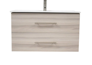 Volpa USA Napa 36" Modern Wall-Mounted Floating Bathroom Vanity Ash Gray MTD-3336AG-1