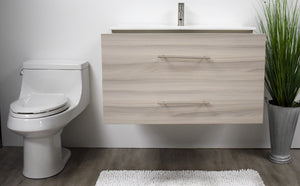 Volpa USA Napa 36" Modern Wall-Mounted Floating Bathroom Vanity Ash Gray MTD-3336AG-1 fo