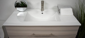 Volpa USA Napa 36" Modern Wall-Mounted Floating Bathroom Vanity Ash Gray MTD-3336AG-1 0h
