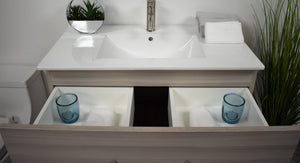 Volpa USA Napa 36" Modern Wall-Mounted Floating Bathroom Vanity Ash Gray MTD-3336AG-1 td