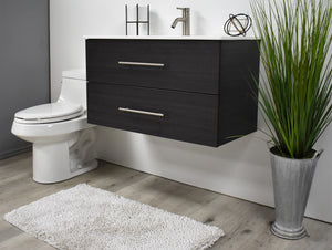 Volpa USA Napa 36" Modern Wall-Mounted Floating Bathroom Vanity Black Ash MTD-3336BA-1 as