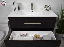 Load image into Gallery viewer, Volpa USA Napa 36&quot; Modern Wall-Mounted Floating Bathroom Vanity Black Ash MTD-3336BA-1 bdmiu
