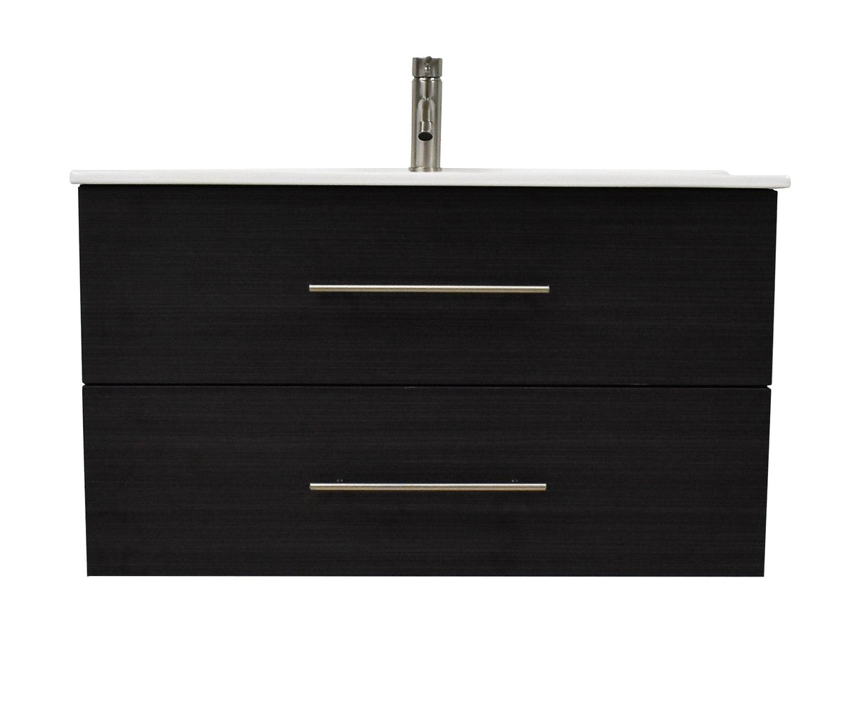 Volpa USA Napa 36" Modern Wall-Mounted Floating Bathroom Vanity Black Ash MTD-3336BA-1